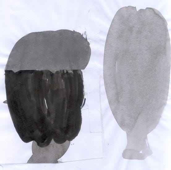
Two women's heads from the back
