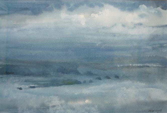 Moonlight on sea North Devon