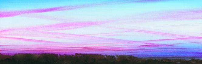 
Sunrise with vapour trails
