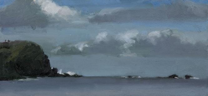 Tobago seascape with headland