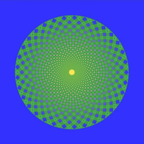 Mandala series - figure in blue green and yellow