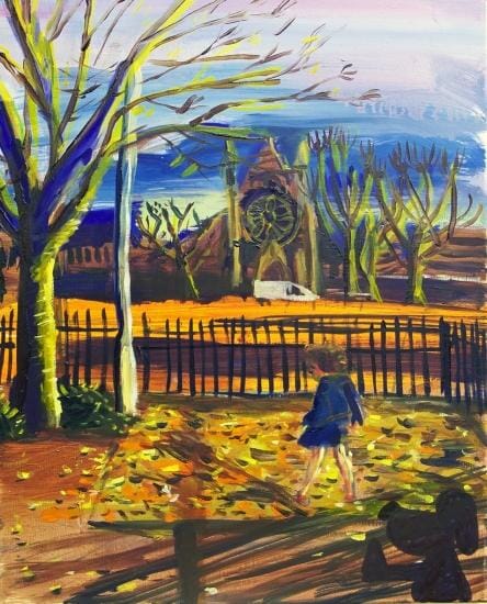 Alba in front of a church