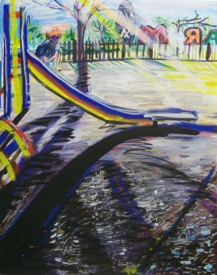 
Alba on a slide