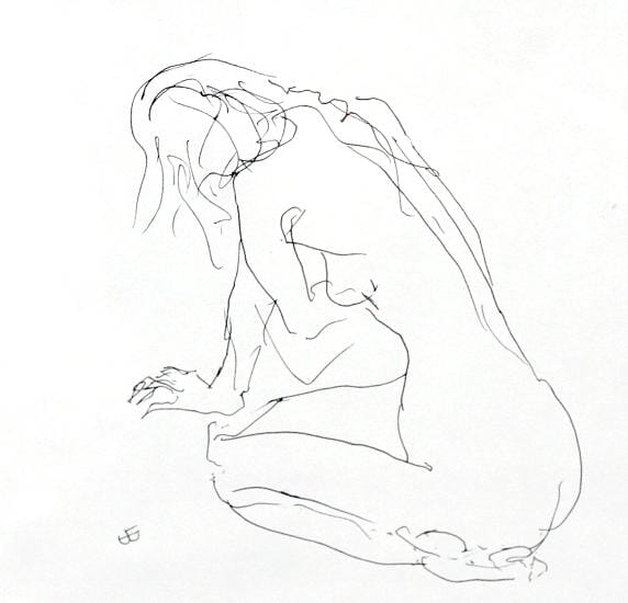Kneeling nude