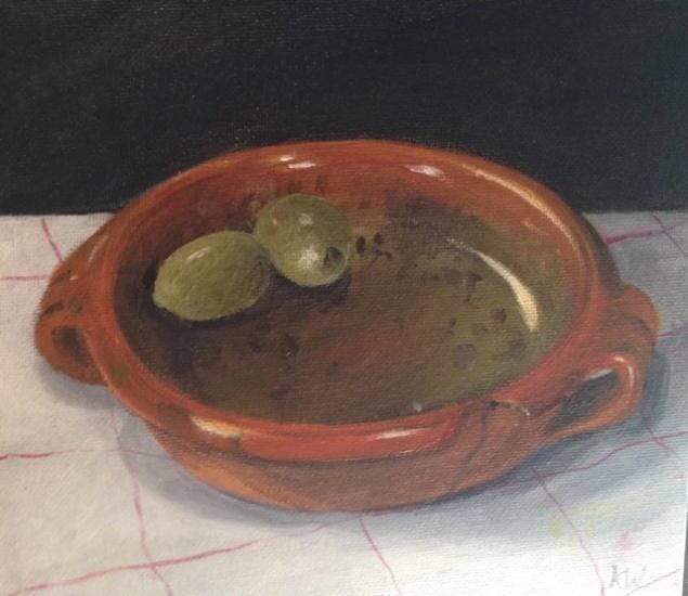 Bowl with Two Olives
