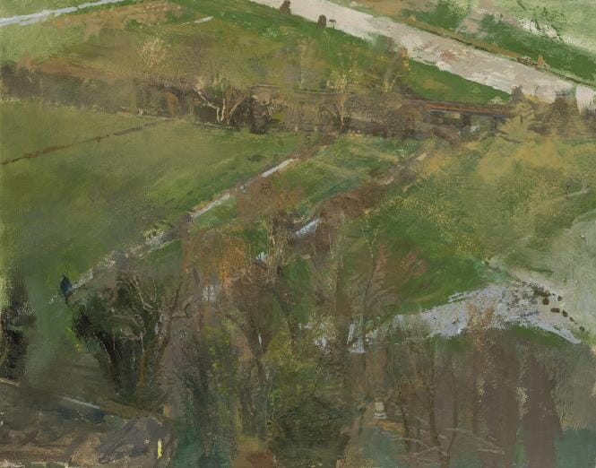 Looking Down; Flooded Fields and River