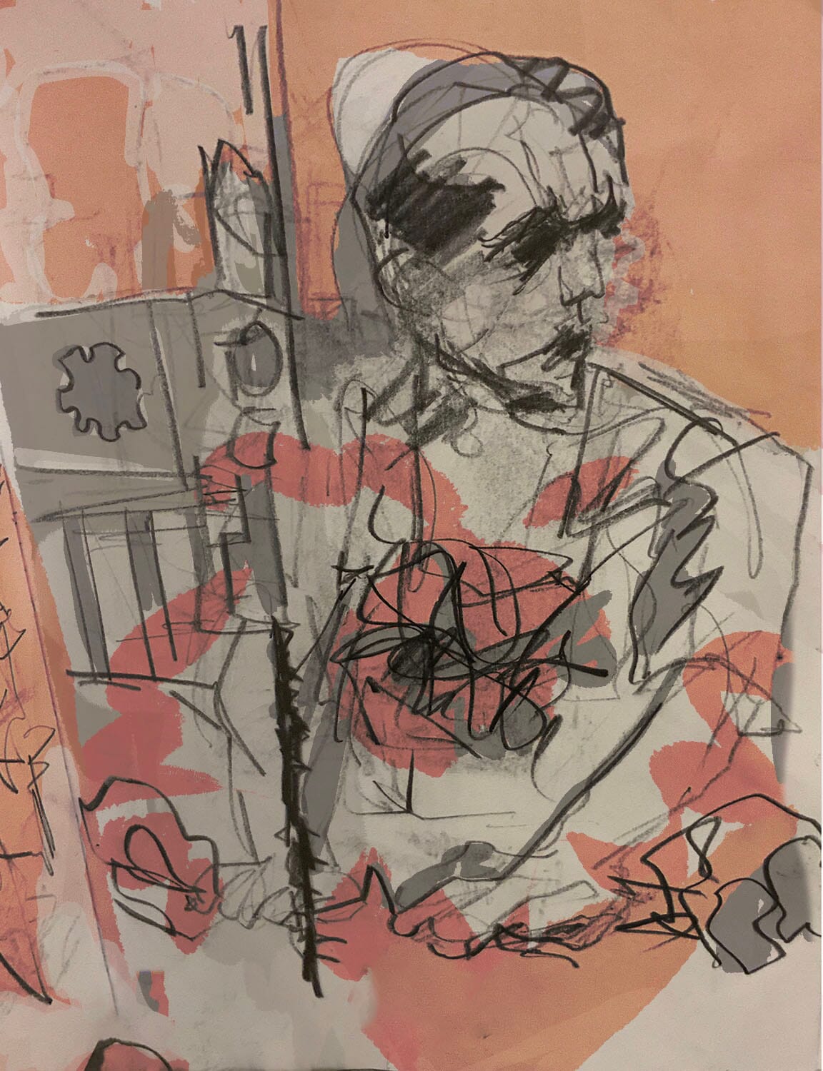 Modern Slavery - Man Working in a Meat Processing Plant